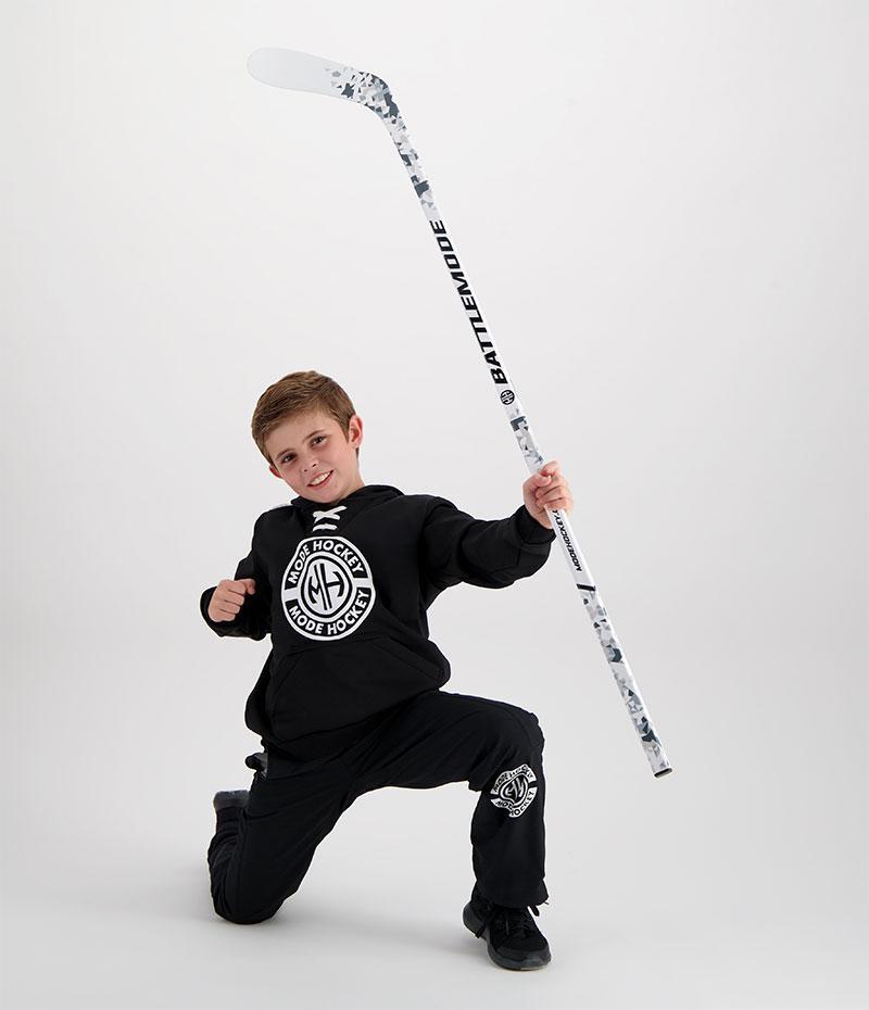 Modehockey White Battlemode hockey stick for kids